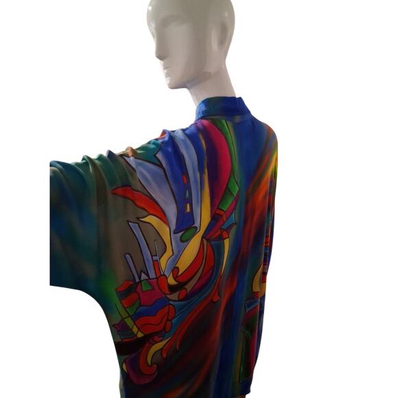 John Mark Art to Wear Women's size XL Oversized
Artsy Luxury Colorful Boho Top - Picture 9 of 9